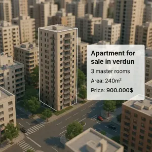 شقة على فردان 3 ماستر بسماحة 240م² للبيع