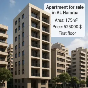 شقة للبيع على البريستول في الحمرا طابق أول 175م²