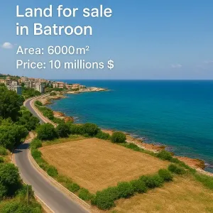 أرض 6000م²  على البترون على البحر  للبيع