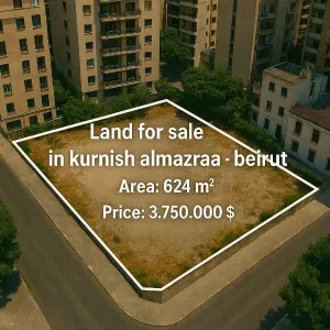 أرض 624م² للبيع في كورنيش المزرعة