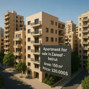 شقة جديدة 3 نوم مع غرفة خادمة للبيع على الظريف في بيروت