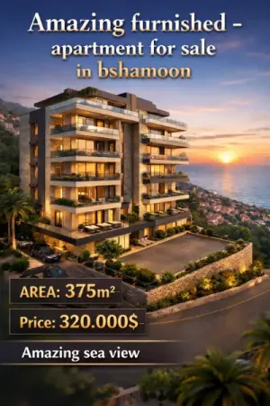 شقة فخمة مفروشة بالكامل 375م² كاشفة البحر في بشامون للبيع