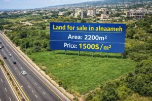 أرض مميزة في الناعمة باتجاه الجنوب على الطريق العام مباشرة للبيع