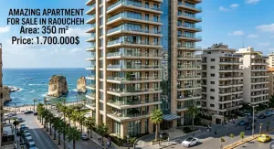 شقة فخمة على الروشة شارع كليوبترا مع مطل بحري للبيع