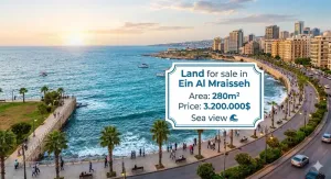 أرض في عين المريسة 280م² بإطلالة بحرية مميزة للبيع