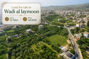 أرض زراعية في وادي الليمون قضاء صيدا للبيع