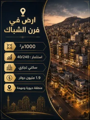 أرض في فرن الشباك في منطقة حيوية للبيع